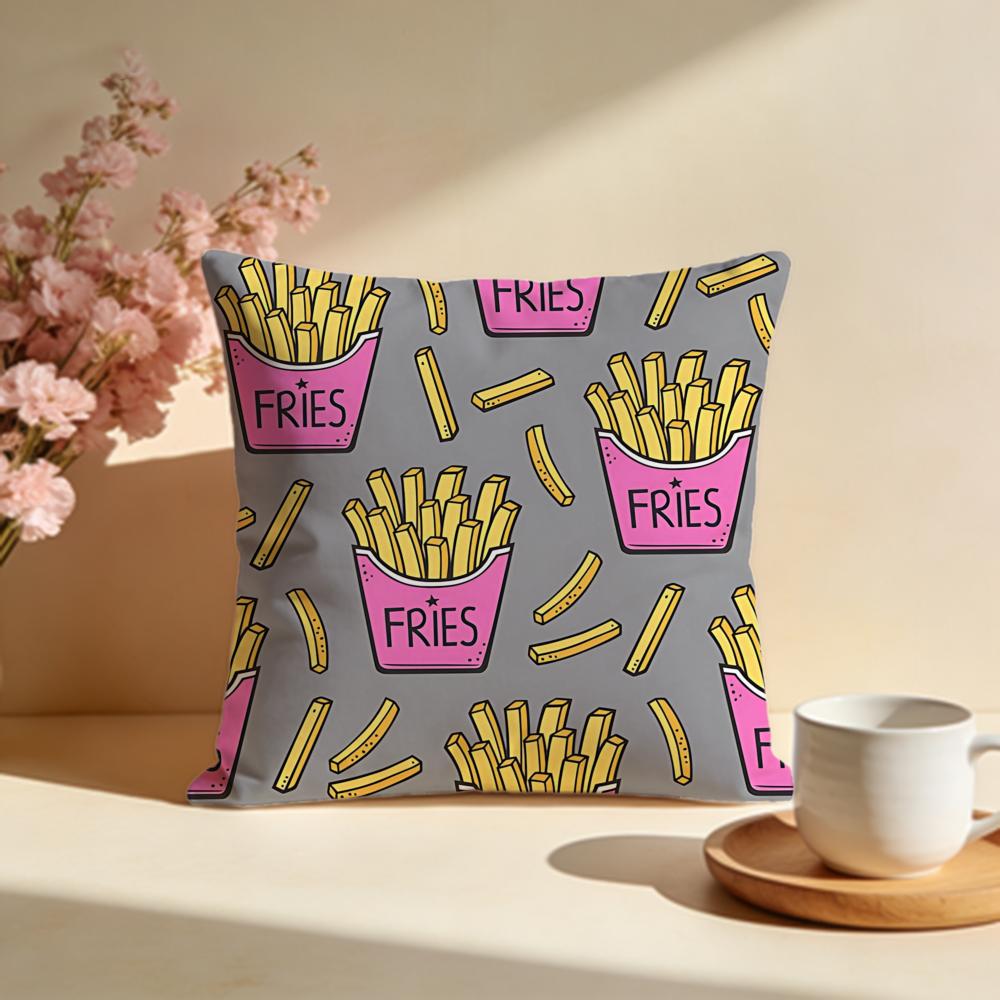 Crispy French Fries Cushion Cover Soft Pillow Cases for Home Bedroom Living Room Sofa