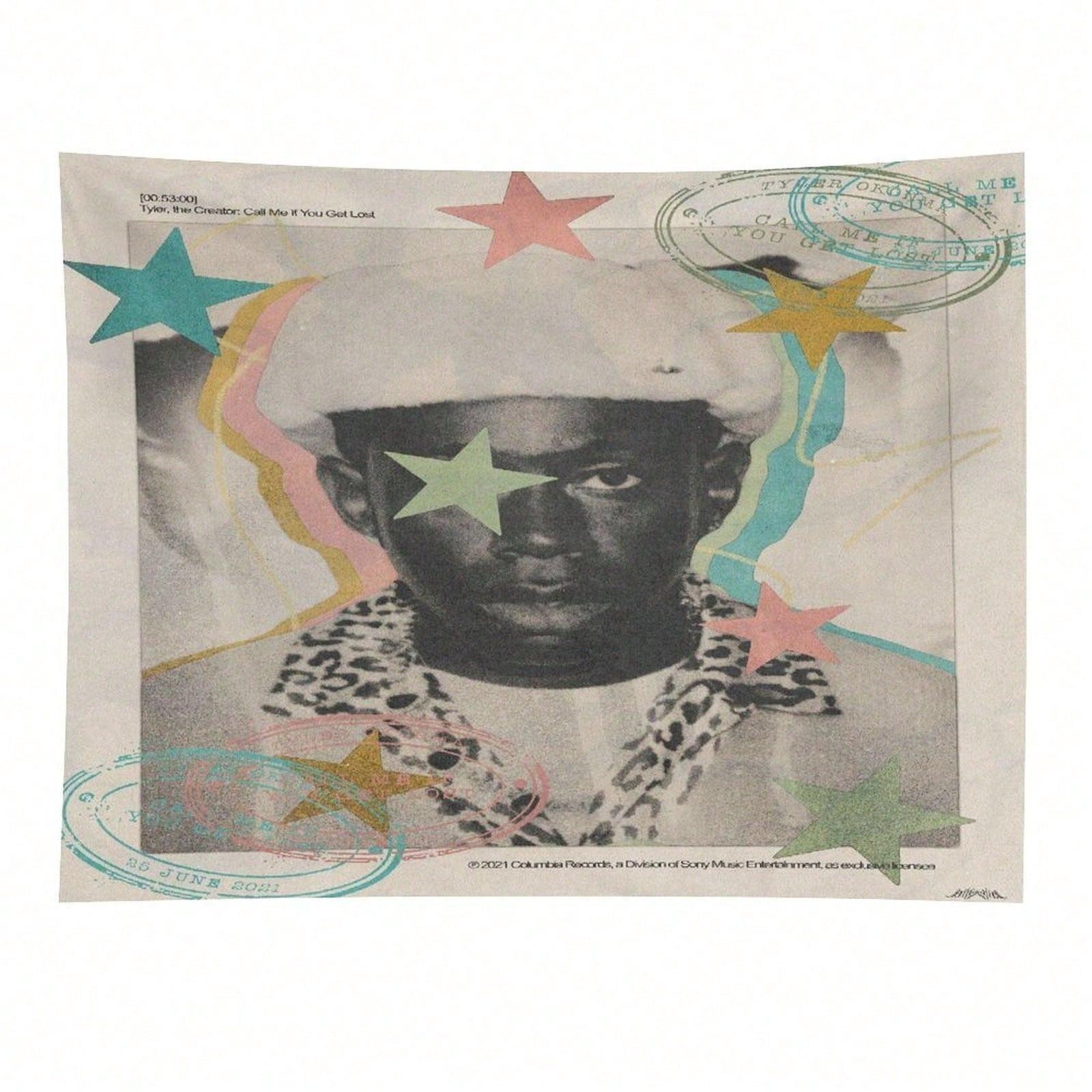 

1pc Tyler the Creator Rap Fan Tapestry Flag Polyester 2D Flat Wall Hanging for Bedroom Living Room Dorm Streetwear Decor Fun Gi 74x94cm(29x37in)