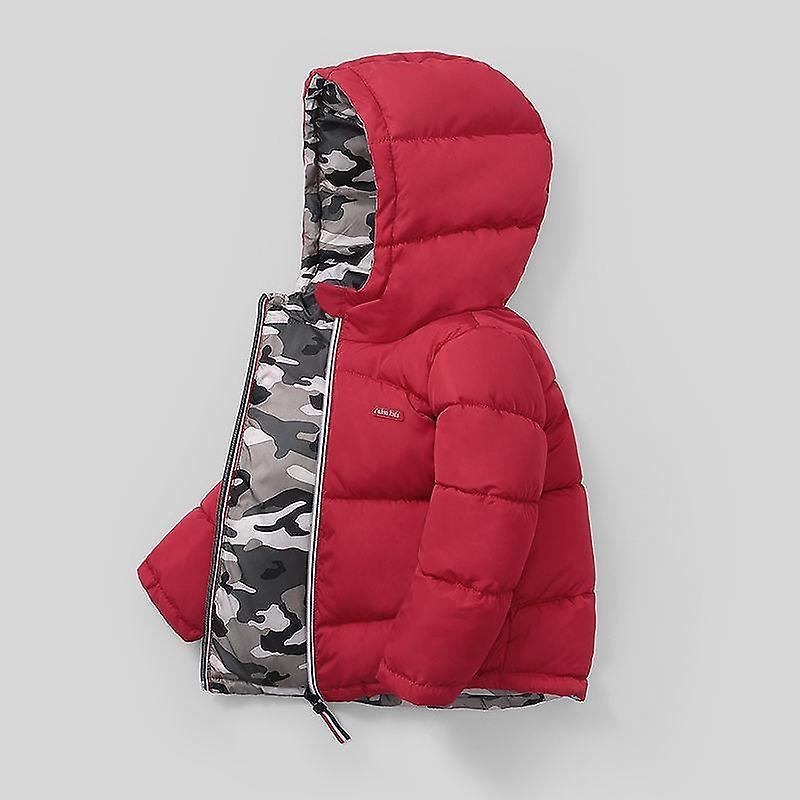 Children's Down Jacket Double-sided Wear Boys And Girls Thick Winter Clothes Cotton-padded Jacket Kids' Coat