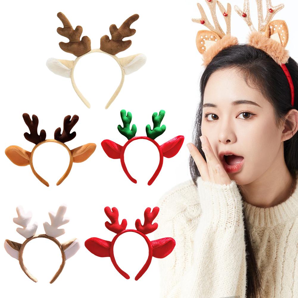 Reindeer Antlers Headband Cute Antler Headband Reindeer Headband for Women Holiday Party Decorations