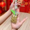 999 Pure Gold Lion Bag Pendant & Keychain with Bow Phone Chain
