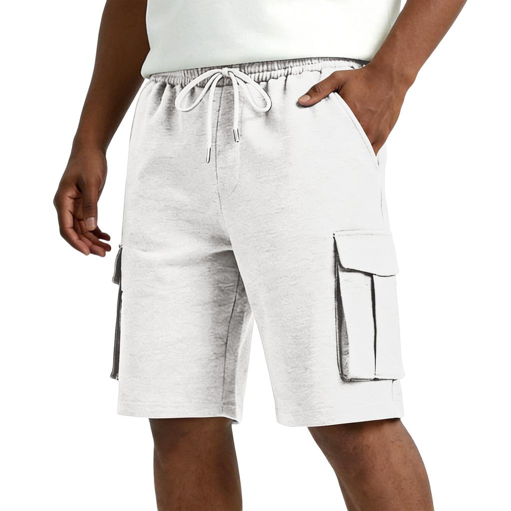 Men Drawstring Waist Casual Cargo Shorts Relaxed Fit Five Pocket Design Comfortable Lightweight Fabric Shorts