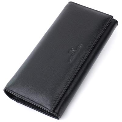Women's Classic Wallet Made of Genuine Leather ST Leather 22676 Black