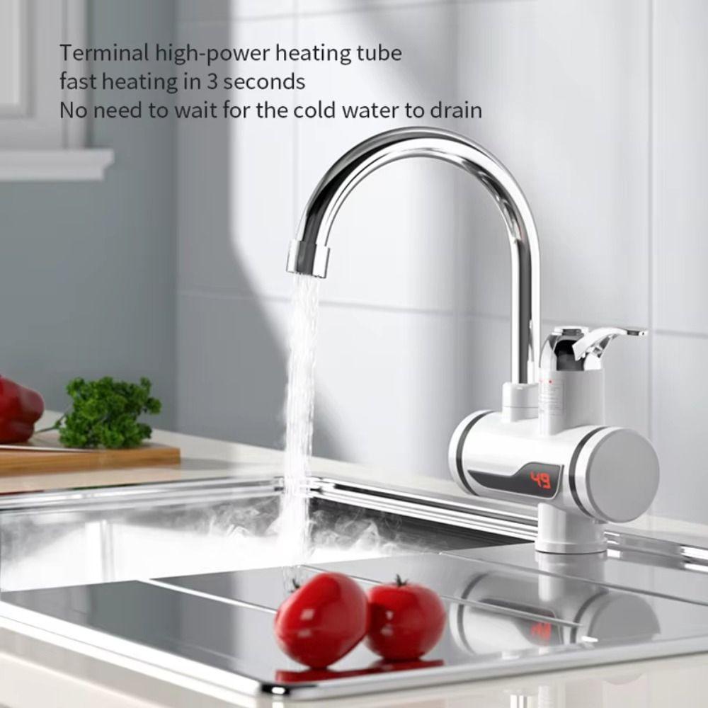 3000W Fast Heating Instant Water Heater Temperature Display Electric Hot Water Tap Office Space