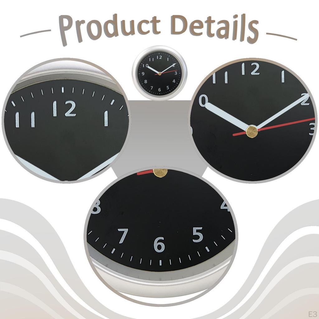 Bathroom Clock Minimalist with Suction Cup Wall Silent for Household Restroom Living Room