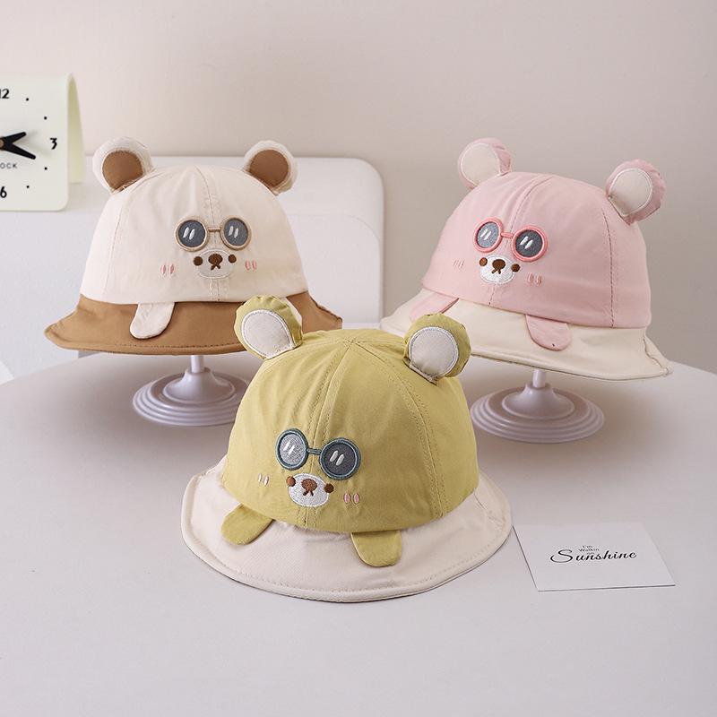 Korean-Style Cute Bear Bucket Hat - Adorable Sun Protection for Kids