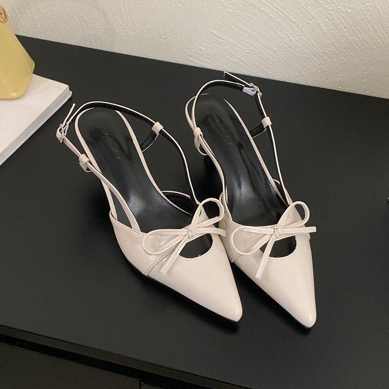 Fashion Fashion Pointed Toe Women High Heels Sandals Shoes Female Shallow Footwear Butterfly-Knot Ladies Heels Sandals Shoes Pumps