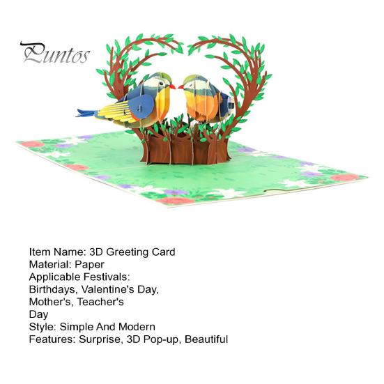 Přání k narozeninám kolibřík Ručně vyráběné vyskakovací přání s ptáčkem 3D přání ke Dni matek k výročí Valentýna pro ženy