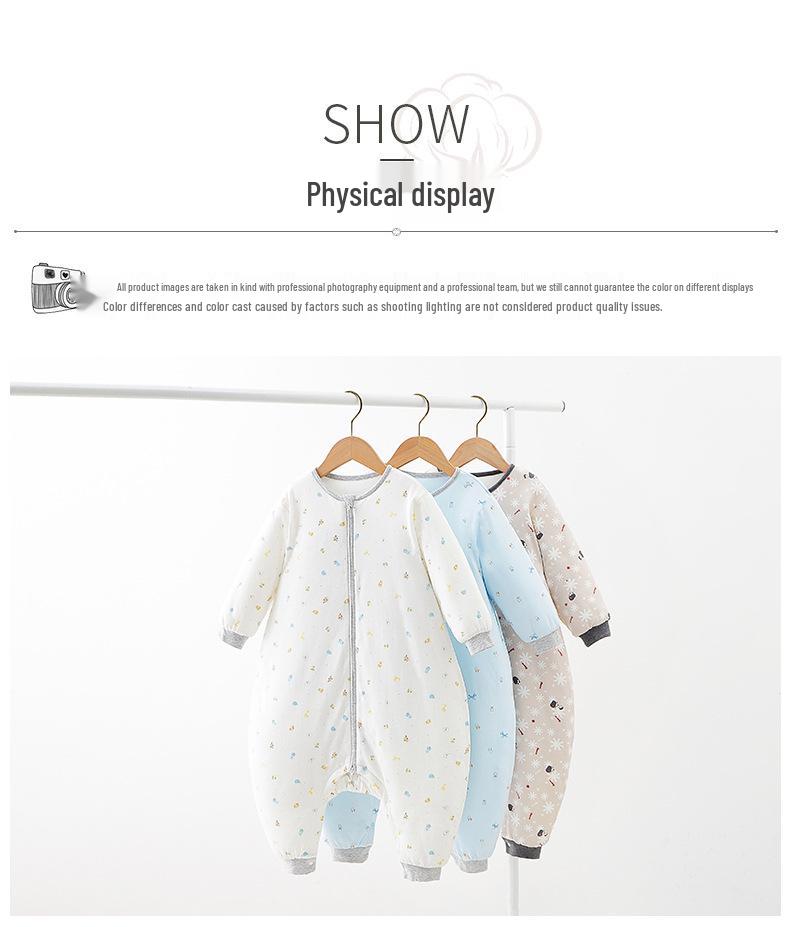 Zimowy śpiworek dla noworodka i malucha z osobnymi nogawkami - Gruba bawełniana kombinezonowa kołderka zapobiegająca kopaniu (Model 1600)