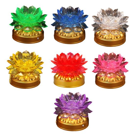 Colorful Lotus Lamp Vibrant Color Battery-Operated Creative Shape Flicker Free Realistic Looking Compact