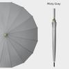 16-Rib Umbrella with Japanese-Style Fresh Design, Leather Handle, Curved Hook, Straight Pole, Large Double-Person Umbrella for Sun and Rain, Gift or