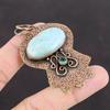 Larimar Pendant Swiss Blue Topaz Pendant Copper Pendant Gemstone Jewelry Stylish Pendant Unique Copper Jewelry Gift For Her Handmade Pendant