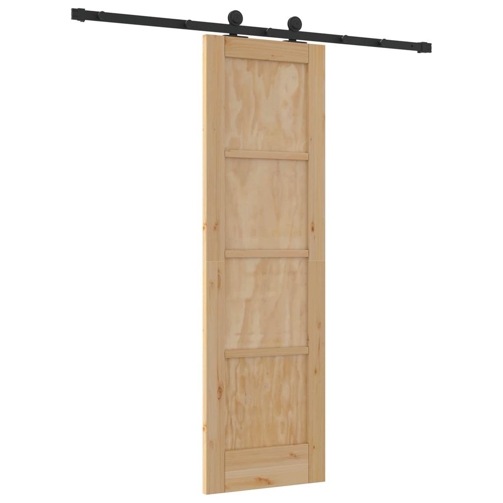 Sliding Door Natural and Black 61 X 198.5 Cm