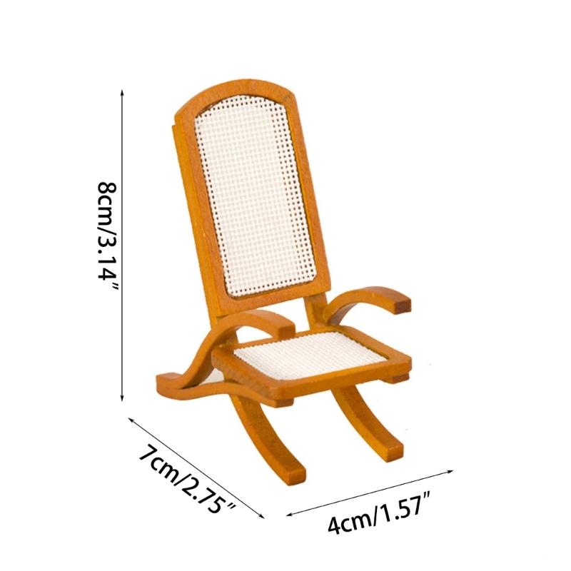 1:12 Scale Dollhouse Armchair DIY Miniature Dolls House Furniture Wood Chair Sofa Handmade Crafts Accessories Toy