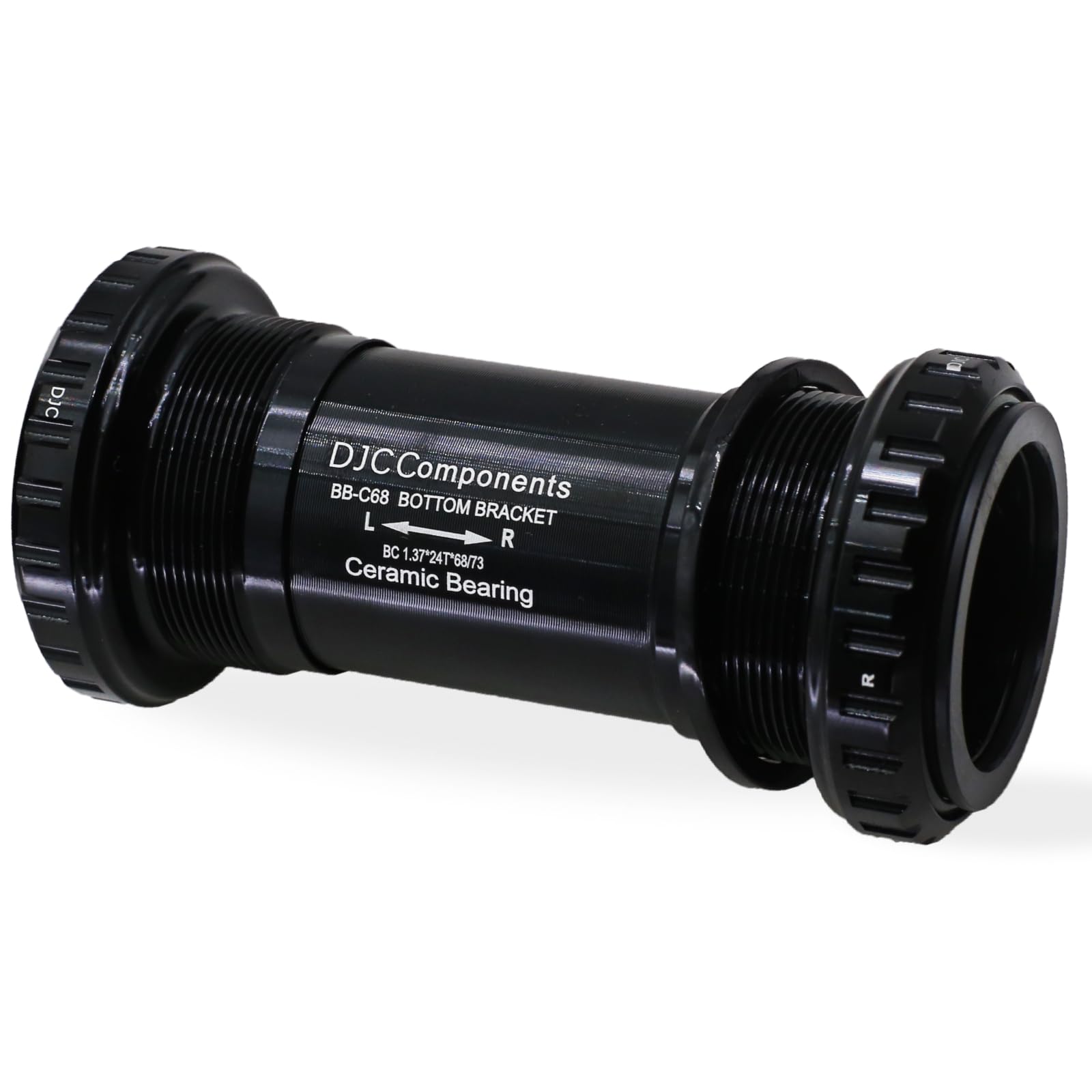 

DJC Ceramic/Steel Bearing DUB Bottom Bracket, 68/73mm BSA, 29mm English Thread, Compatible with 28.99mm Spindles (Black Ceramic Bearings)