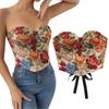 Boned Floral Underwired Corset Multi-Color Strapless Corset Top Women's Shapewear  Daily Streetwear