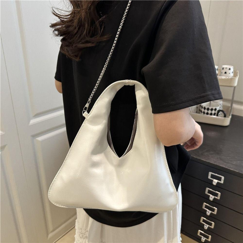Chain PU Leather Shoulder Bag Versatile Women's Handbag Simple Cross Body Bag  Ladies
