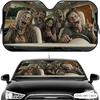 Visiera Parasole Divertente per Auto con Zombi, Parasole per Parabrezza Anteriore dell'Auto, Scudo Termico Blocca Raggi UV, Copertura Pieghevole Universale