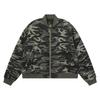 Unisex Vintage Camo Cotton Puffer Jacket Winter Warm Oversized Baseball Style Hoodless Parka Teens Adults