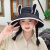 Korean Style Rabbit Ear Sunhat Adjustable Children Fishman Hat Cute Wide Brim Peaked Cap  Spring