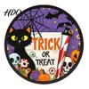 Halloween Holiday Decorations LED Glowing Hanging Decor Acrylic Window Ornament with Light Spooky Durable Signs Sign for Door Wall Haunted