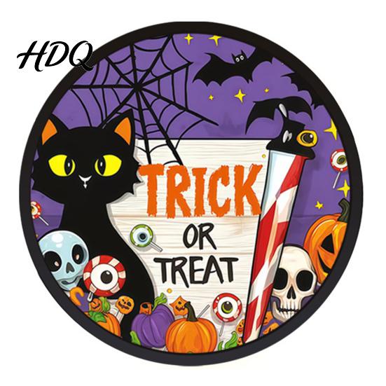 Halloween Holiday Decorations LED Glowing Hanging Decor Acrylic Window Ornament with Light Spooky Durable Signs Sign for Door Wall Haunted