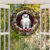 Christmas Owl Wind Spinner 3D Metal Hanging Ornament for Indoor Outdoor Garden Decor Holiday Yard Art Easy Install No Power Needed