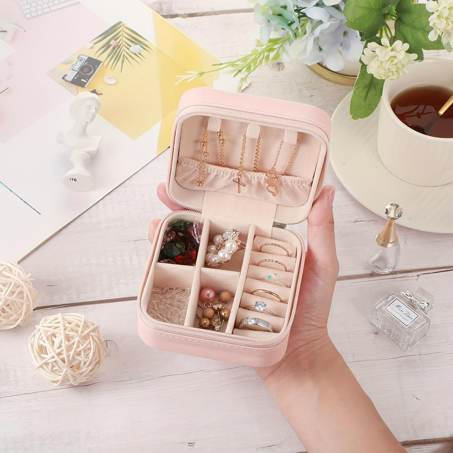 

18pcs Pink Travel Jewelry Box Set Portable Ring and Accessory Storage Box, Suitable for Wedding, Travel, and Home Storage