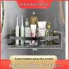 Punch-Free Aluminum Corner Bathroom Storage Rack