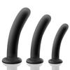 Dildo with Suction Cup Strong Anal Plug Silicone Anal Plug for Women and Men Adult Goods Black of (Set 3)