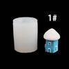 4x Silicone Mould Small House Resins Mould 3D Hut Candle Castings Molds