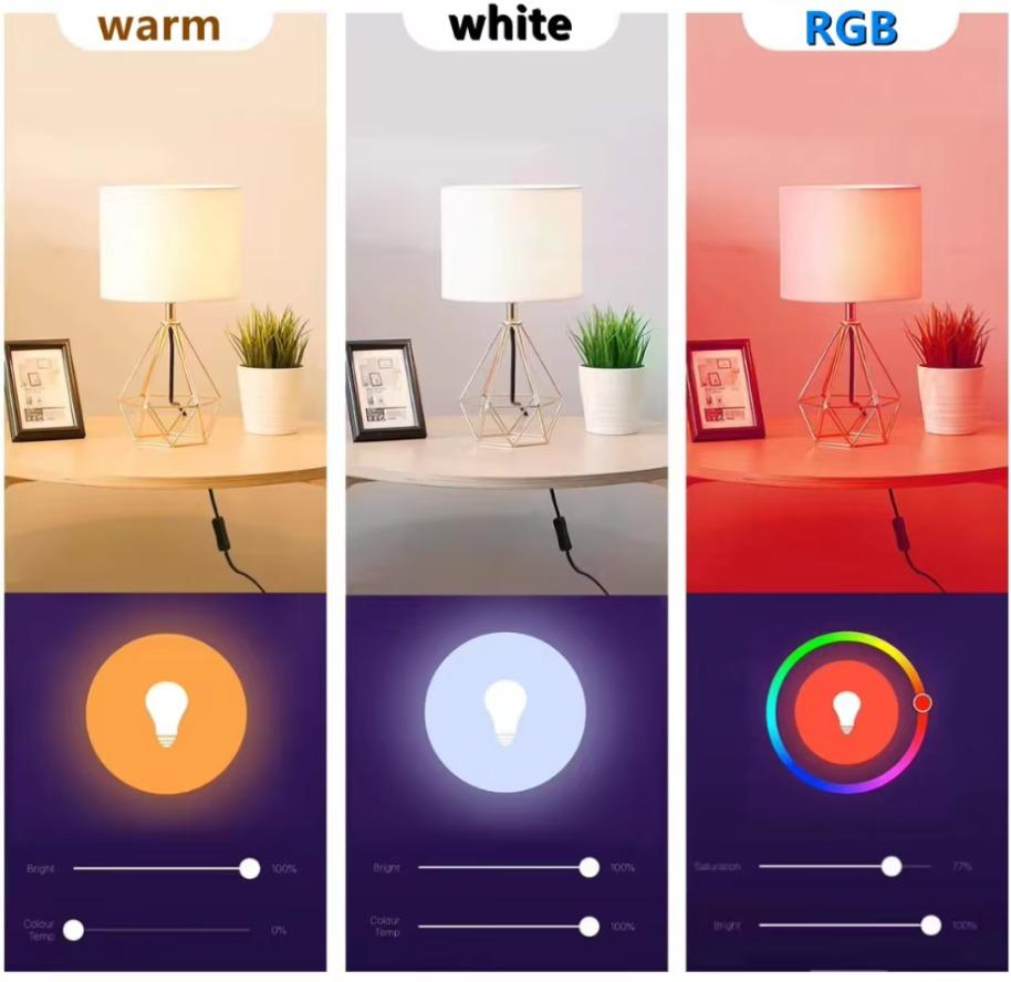 Intelligent Candle Lamp Wifi Light Bulb E14 RGB+CW+WW 5W Tuya Smart Life APP Voice Control Compatible Alexa Google Home Dimmable