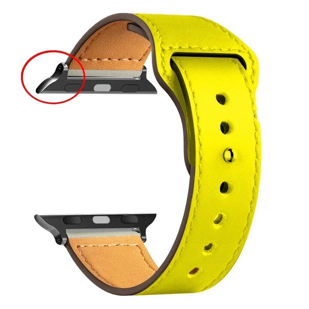 Leather Straps for Apple Watch 10 Band 46mm 42mm 44mm 45mm 49mm 41mm 40mm Correa Bracelet IWatch Series 8 9 3 4 5 6 SE 7 Ultra 2