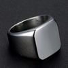 Men Ring Jewelry Anel Simple Ornaments Rings Square Big Width Signet Rings Titanium Steel Gifts Ring