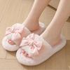 Girl's Cotton Slippers INS Bow Home Plush Slippers Indoor Plush Slippers