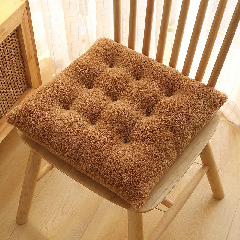 2PCS Autumn and Winter Thickened Chair Seat Cushion Non-slip Plush Seat Cushion Household Dining Chair Seat Cushion Office Chair Cushion