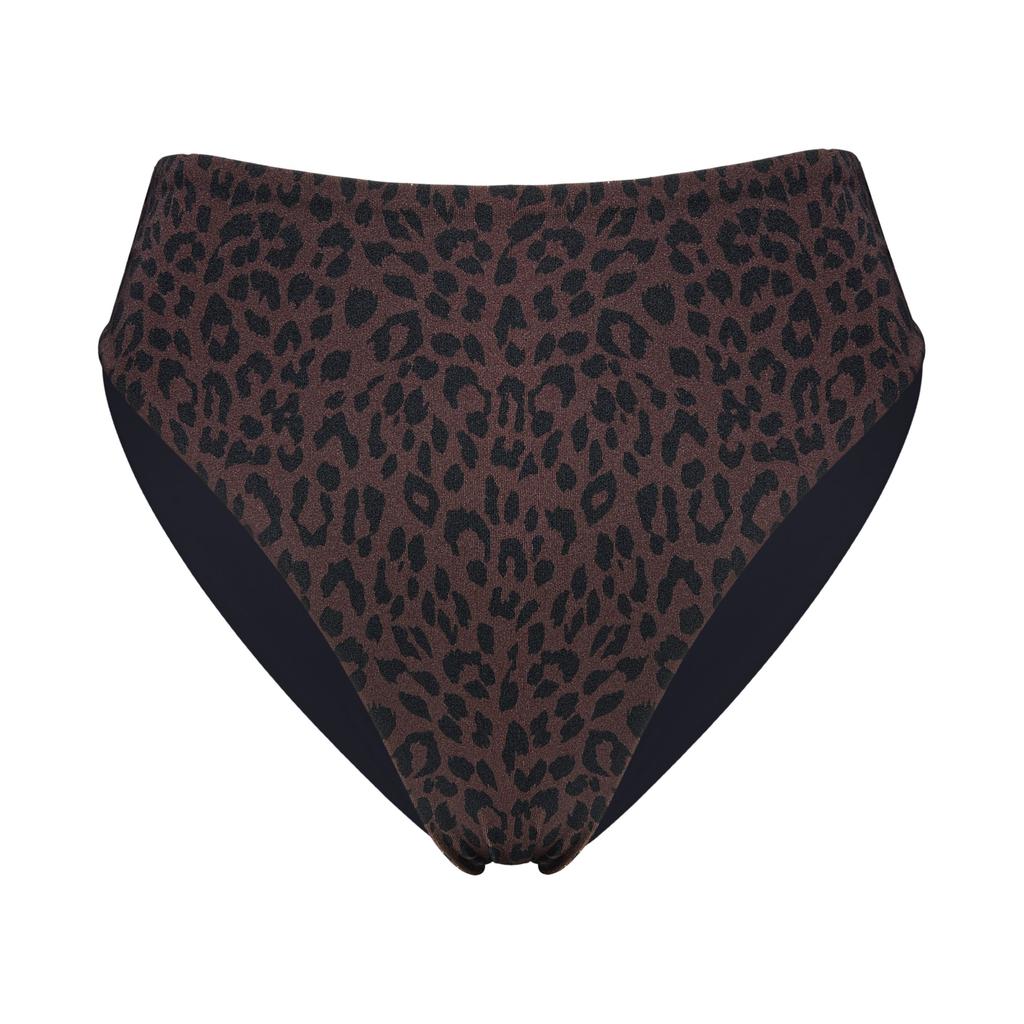 Bikini Bottom, Swim Briefs, High Leg, Leopard Print, Esotiq Base