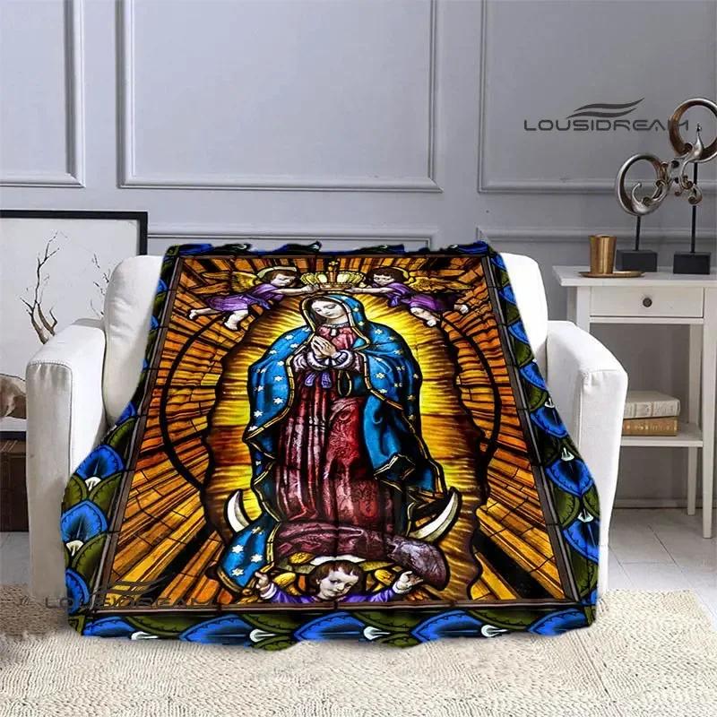 Virgin Mary Faith Print Blanket Flannel Soft Comfort Blanket Home Travel Blanket Kids Warm Blanket picnic blanket birthday gift