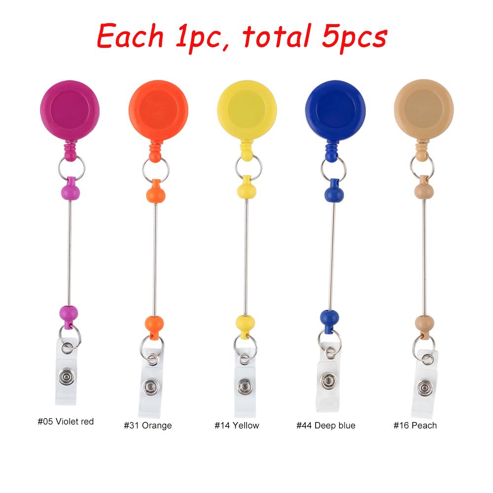 

5Pcs New Doctor Nurse Pass Access Card Retractable Badge Reel Holder Exhibition Enfermera Name Card DIY ID Badge Handmade