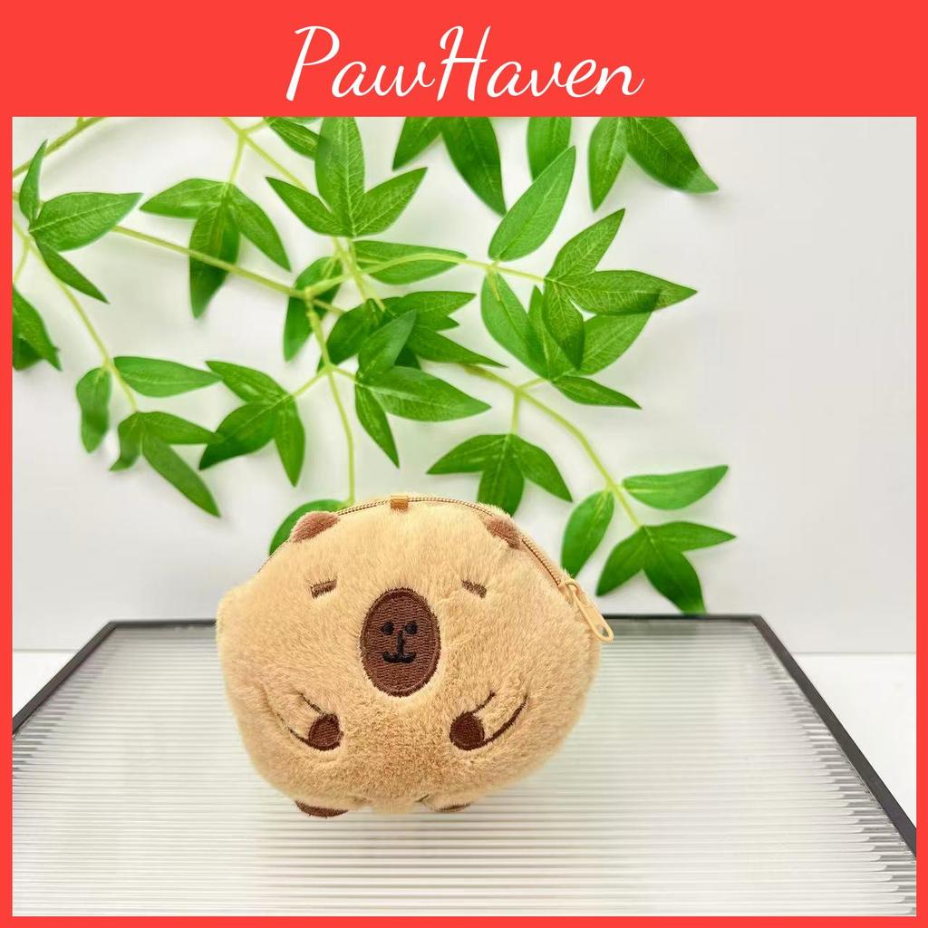 Plush Coin Capybara Purse Keychain Love Gold Ingot Embroidery Design For Gift