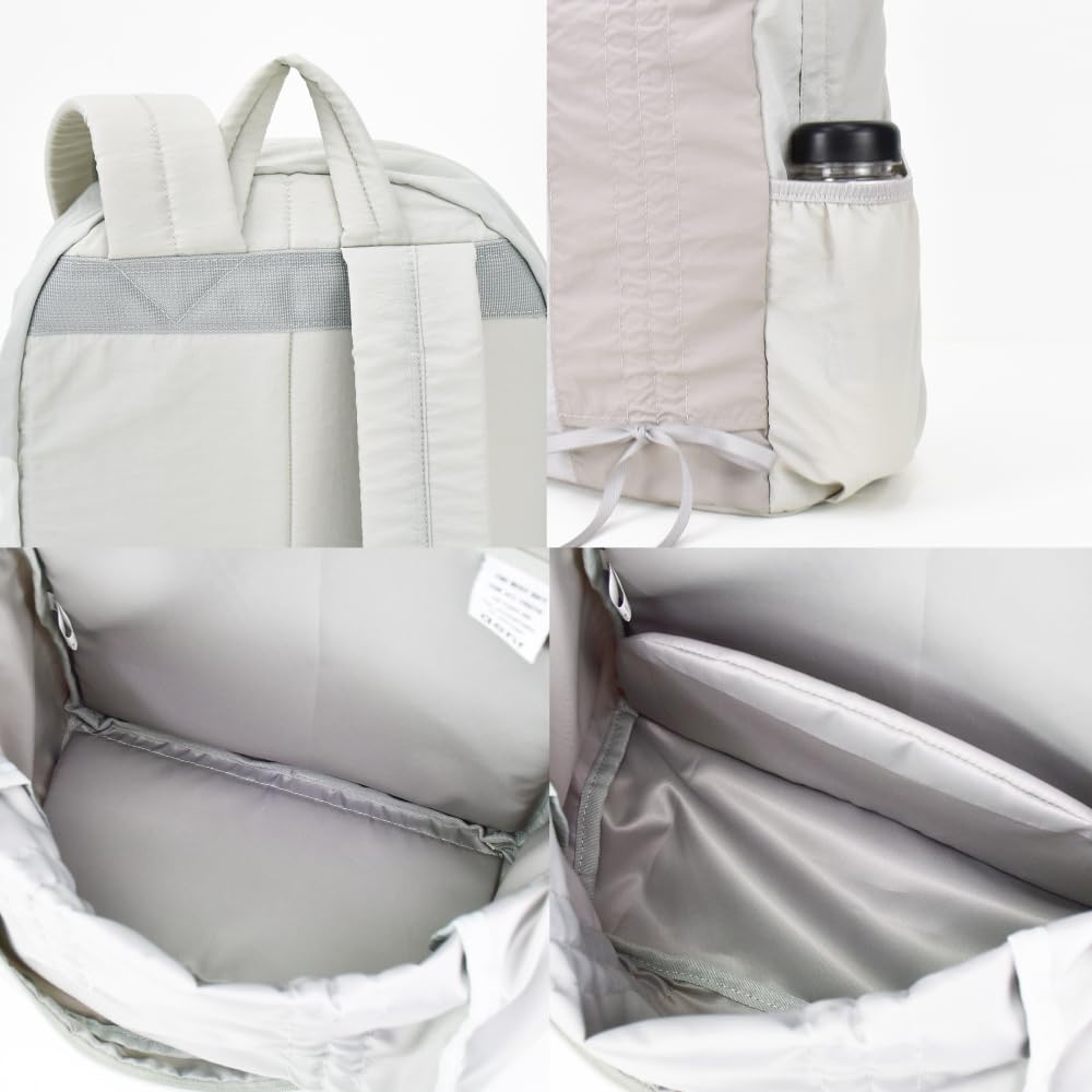 Aventura Water-Repellent Lightweight Drawstring Backpack RDS-30718, Light Gray