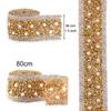 Gold, Silber, Perle Harz Strass Gemischter Diamantstreifen Heißschmelzkleber Heißer Diamantstreifen Tasche Bekleidungszubehör