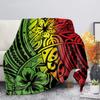 Hawaii Polynesian Hibiscus Design Comfort Flannel Throw Blanket Sofa Nap Soft Warm Nice Blanket for Kids Adults Camping Gifts