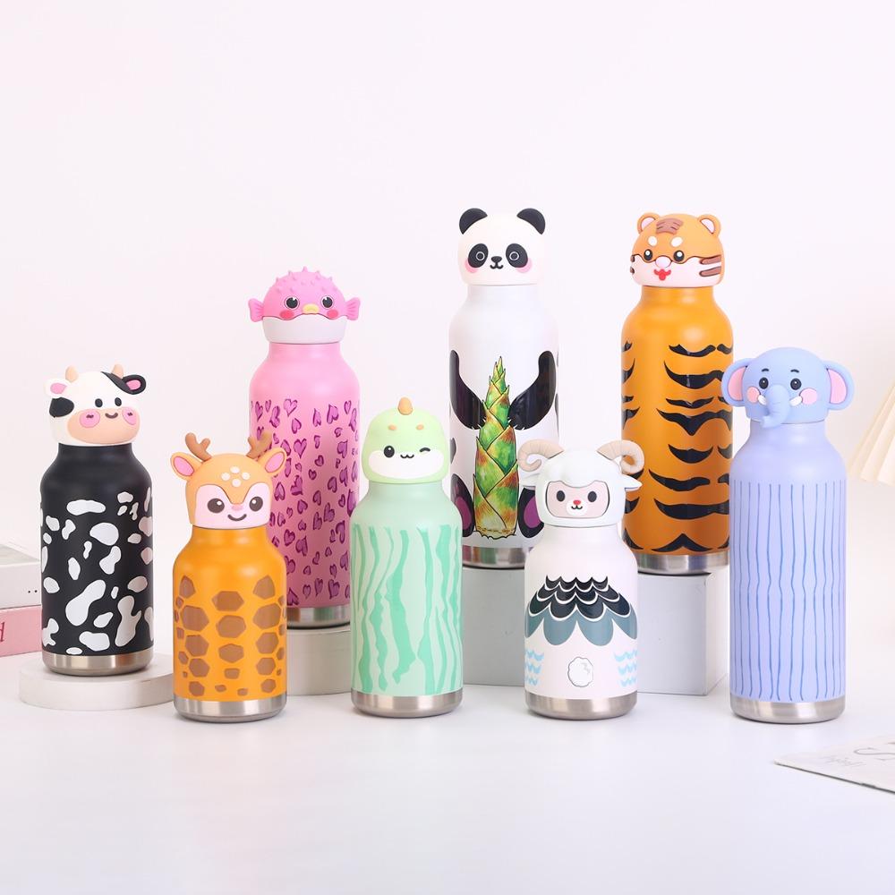 Cartoon Animal Shapes Insulated Water Bottle Student Water Bottle For School Office Home