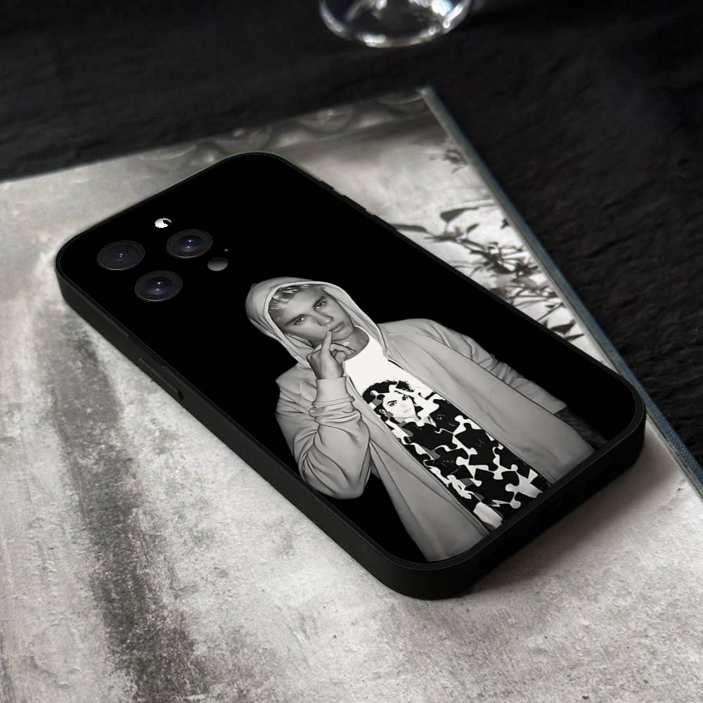 Funda de Teléfono de J-Justin B-Bieber Para IPhone 17,16,15,14,13,12,11 Plus,Pro,Max,XR,XS,X,7,8 Plus,Mini Silicona Negra Suave