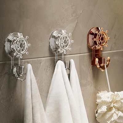 Creative Rudder Shaped Hook Ship Anchor Shaped Sucker Wall Hooks Bathroom Punch-Free Multi-Function Door Back Key Coat Hook