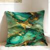 Pillow Case Green And Gold Line Pattern Square Pillow Cover For Living Room Sofa Funny Pillowcases
