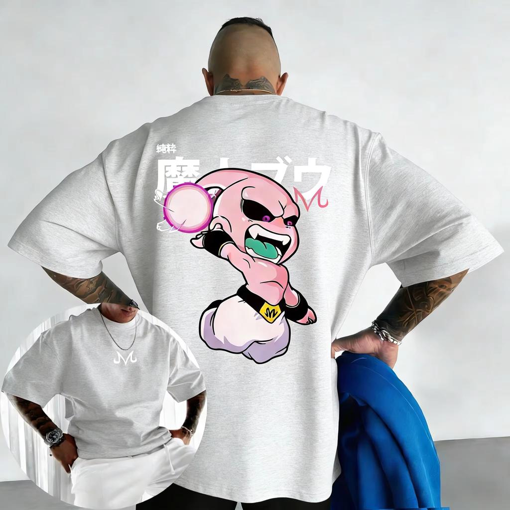 2026 New Dragon Ball Anime Cotton T-shirt Summer New Majin Buu Printed Men's and Women's Street Hip Y2k Short Sleeves Classic
