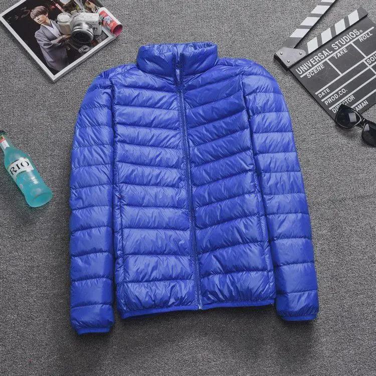 Men's Extra Large Lightweight Feather Jacket - Short Style for Middle-Aged & Elderly