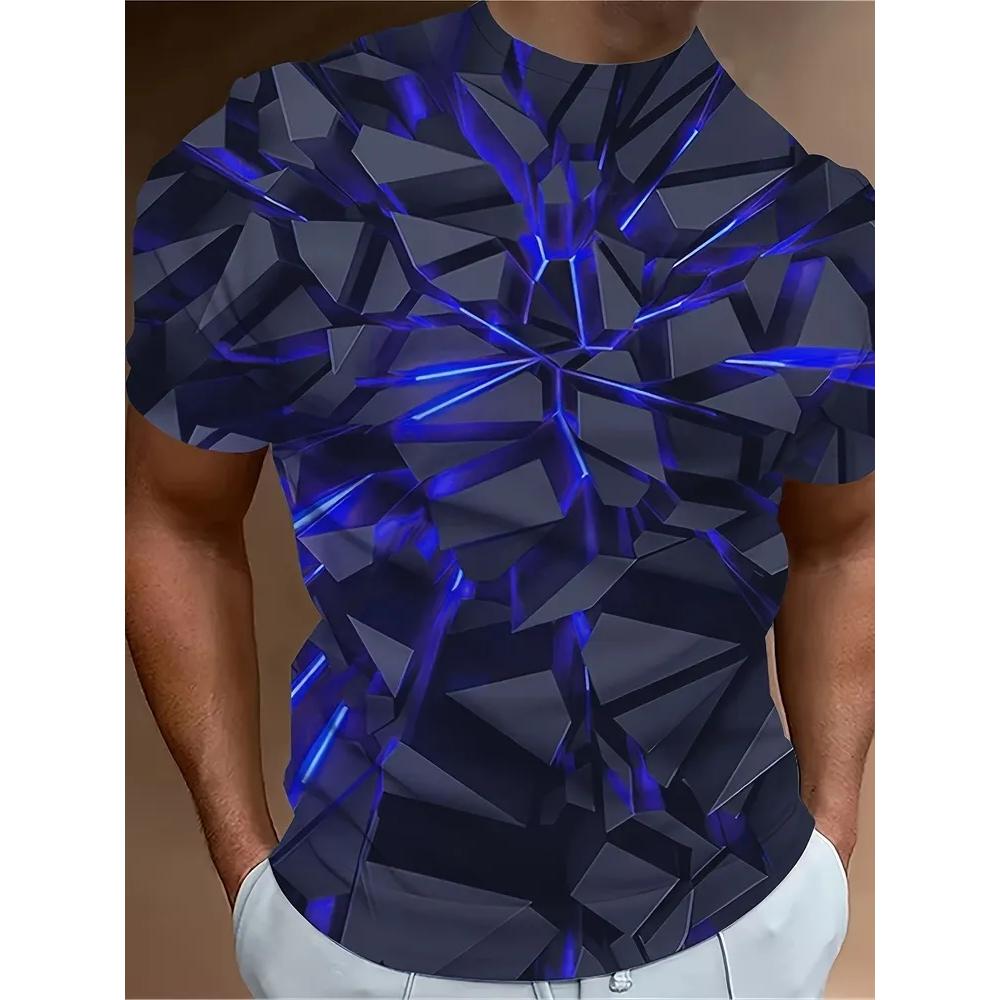 Fashion Men s Printed Top Short Sleeve Daily Comfort T-Shirt Casual T-Shirts Men’s XS